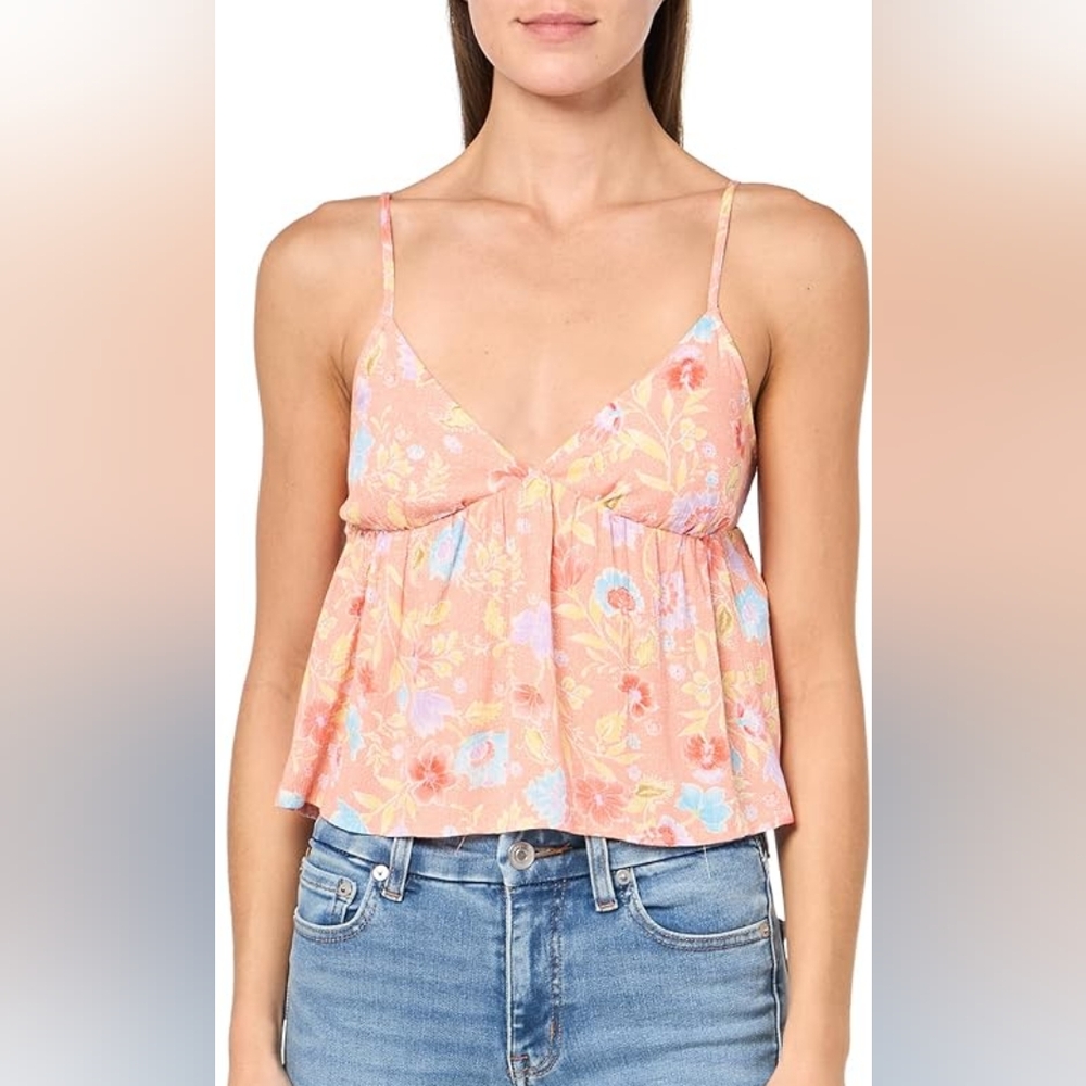 Billabong Happy Feelings Pink Peach  Crop Top Tank